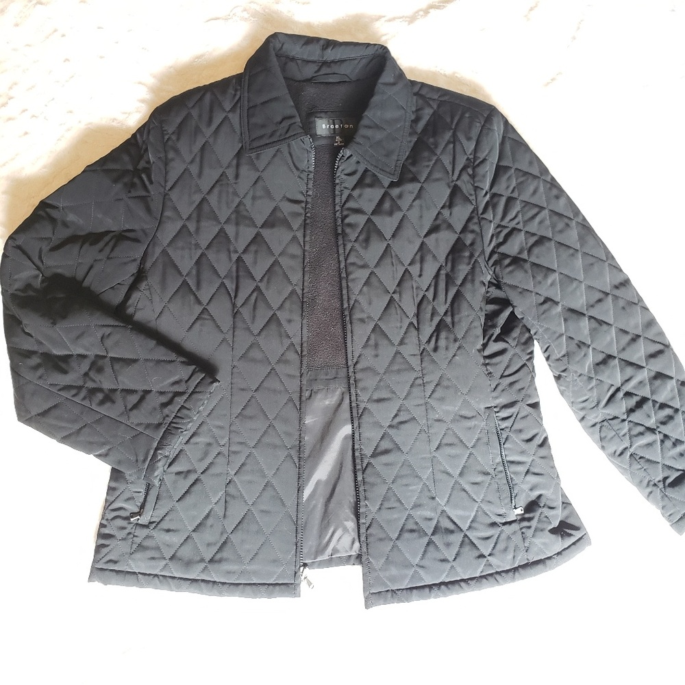 Black Diamond Stitched Jacket Coat